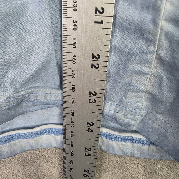 Womens Chicos Zenergy Blue Full Zip Jacket 3/4 Sleeve Lace-Up Cotton Stretch 2 - Picture 6 of 8